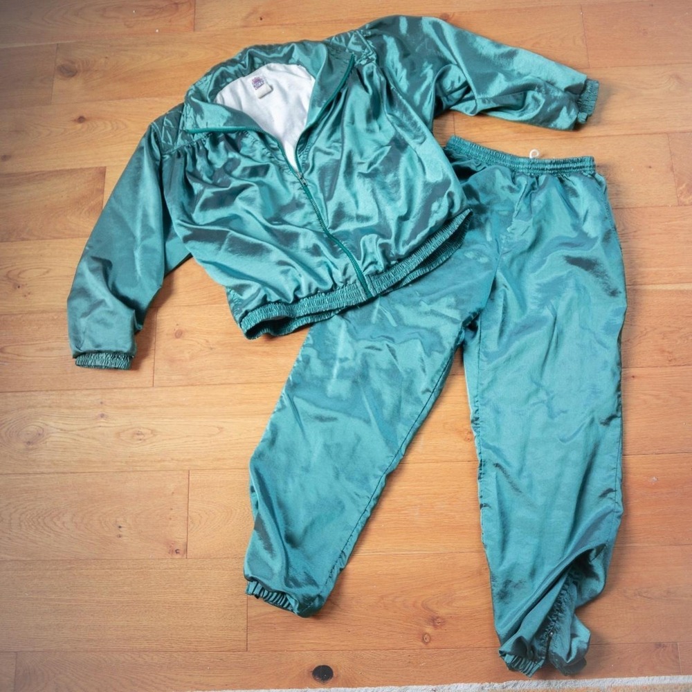 80's Turquoise Windbreaker Set